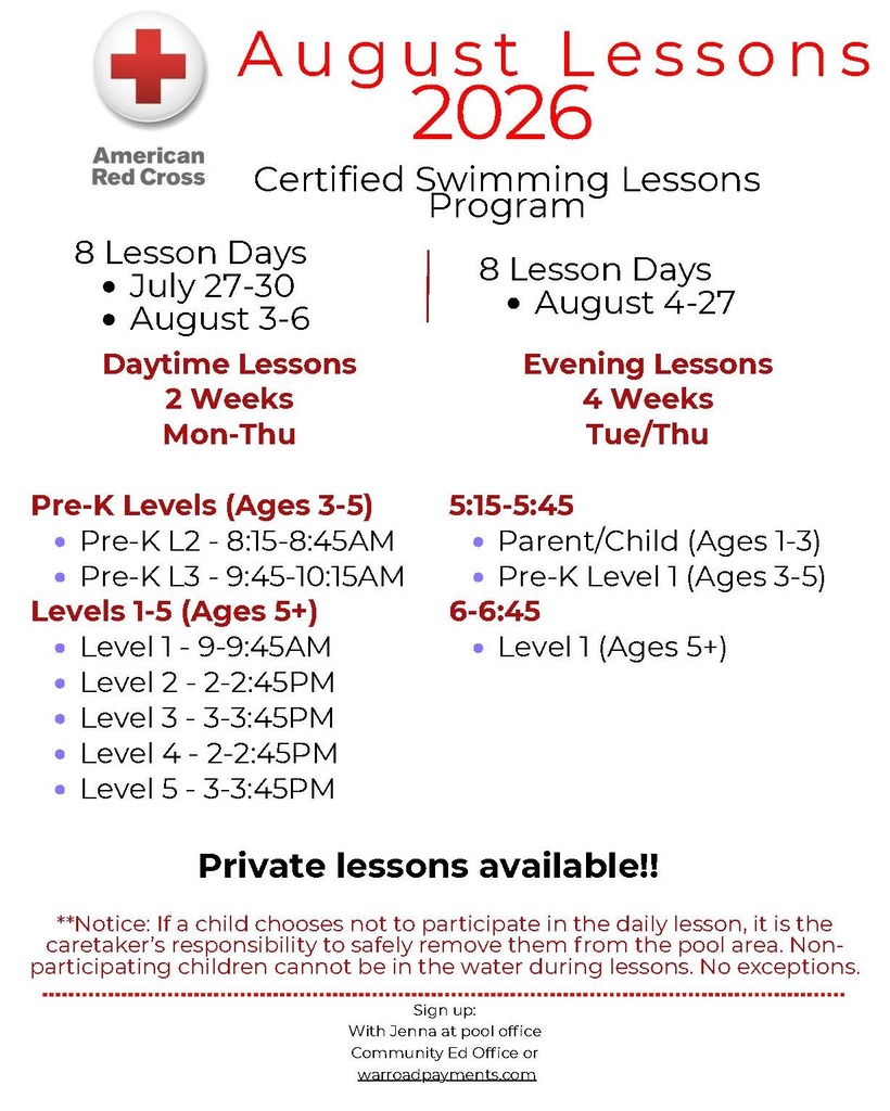 August Swim Lessons