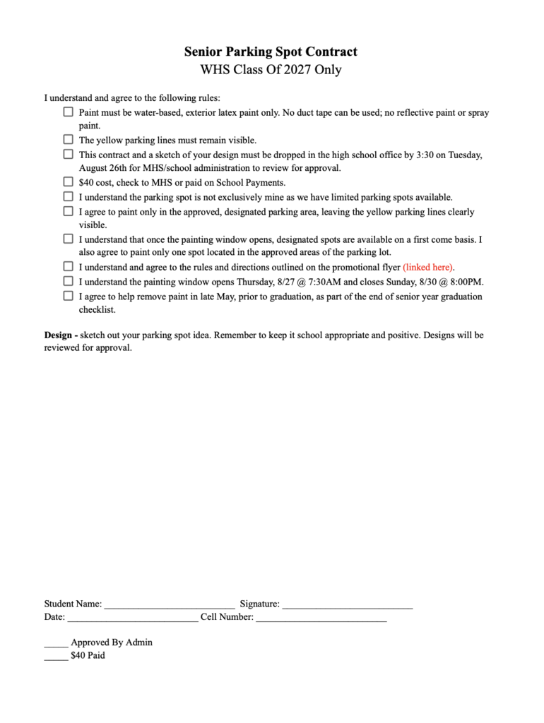 Senior Parking Rules