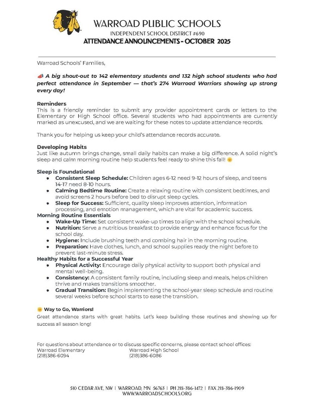 October 2025 Attendance  Announcements