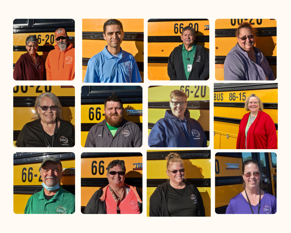 bus safety photo collage of drivers