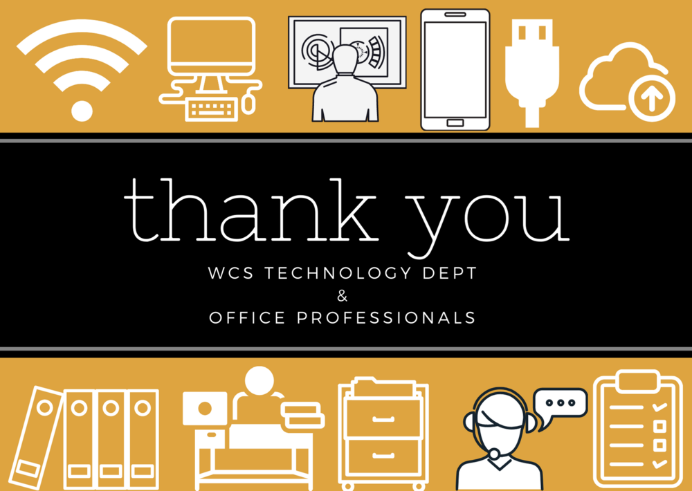 Thank you postcard for IT & Office Professionals