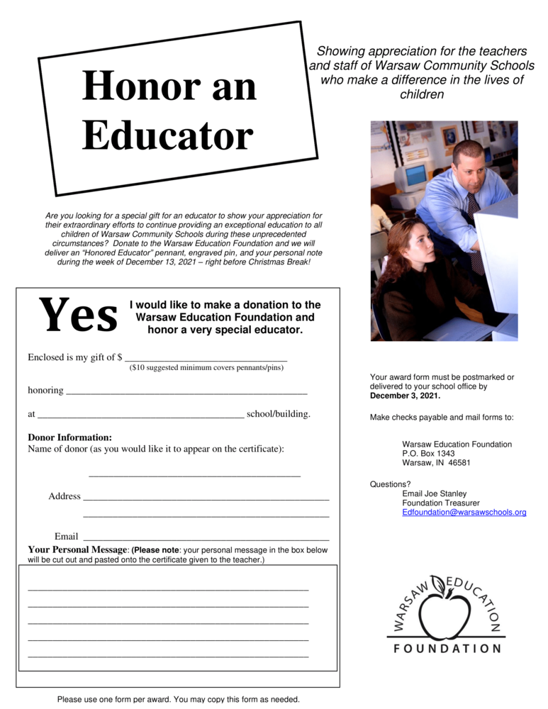 Honor an Educator