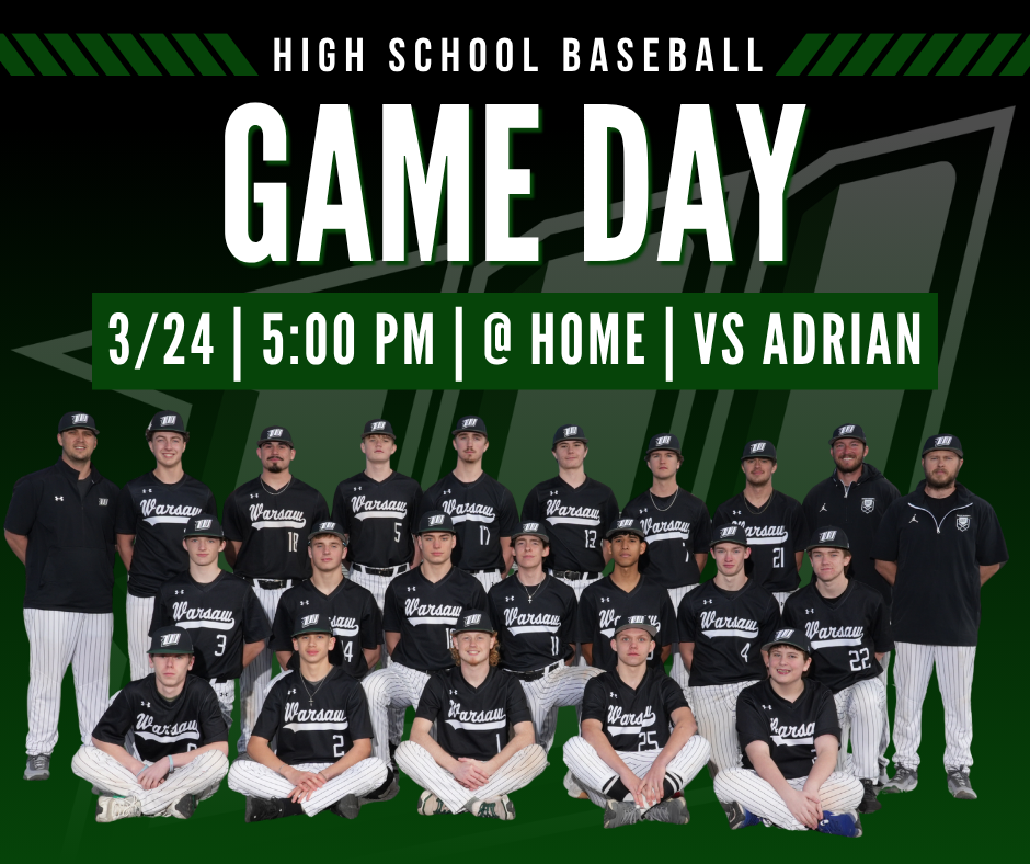 high school baseball game day at home vs adrian
