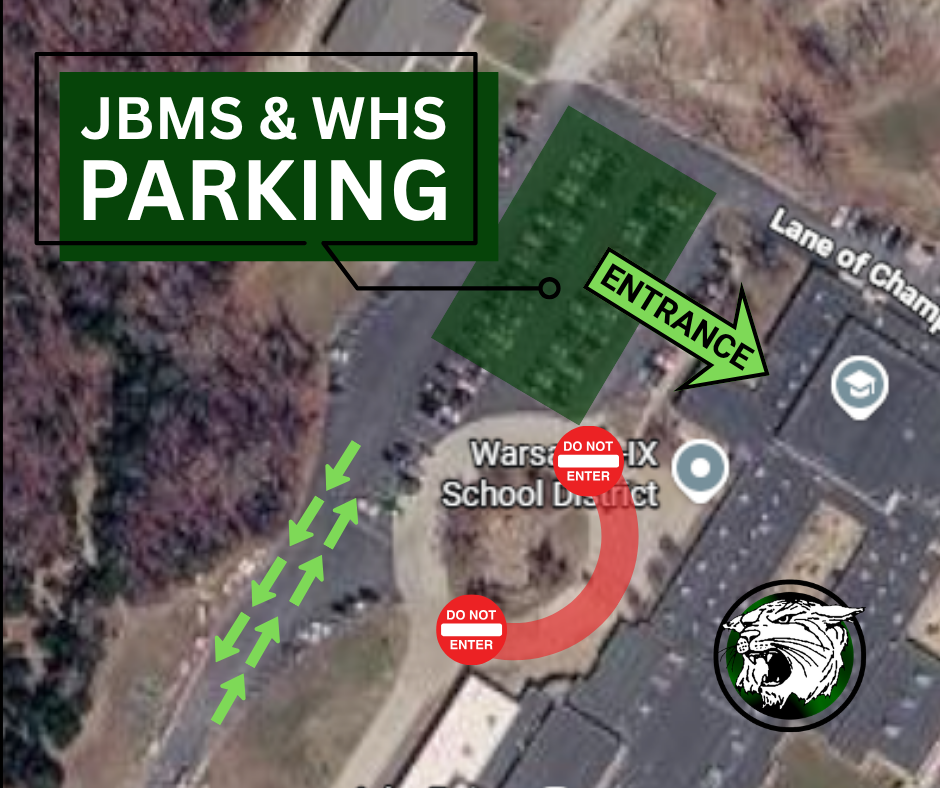 whs jbms parking and entrance for open house