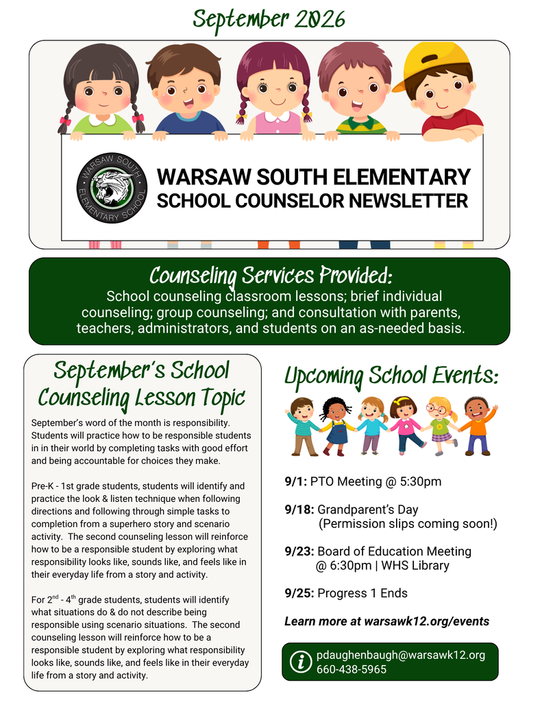 south elementary school counselor newsletter