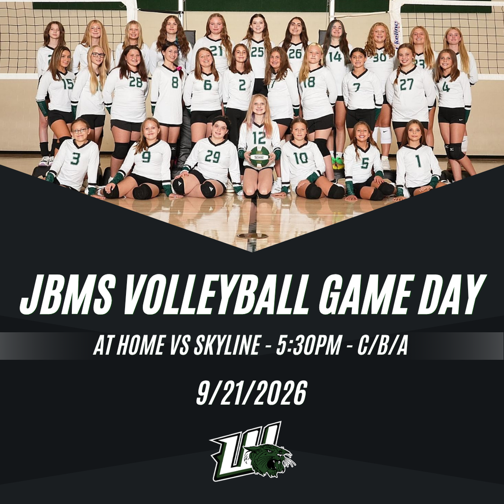 jbms volleyball game day 9/21/2026