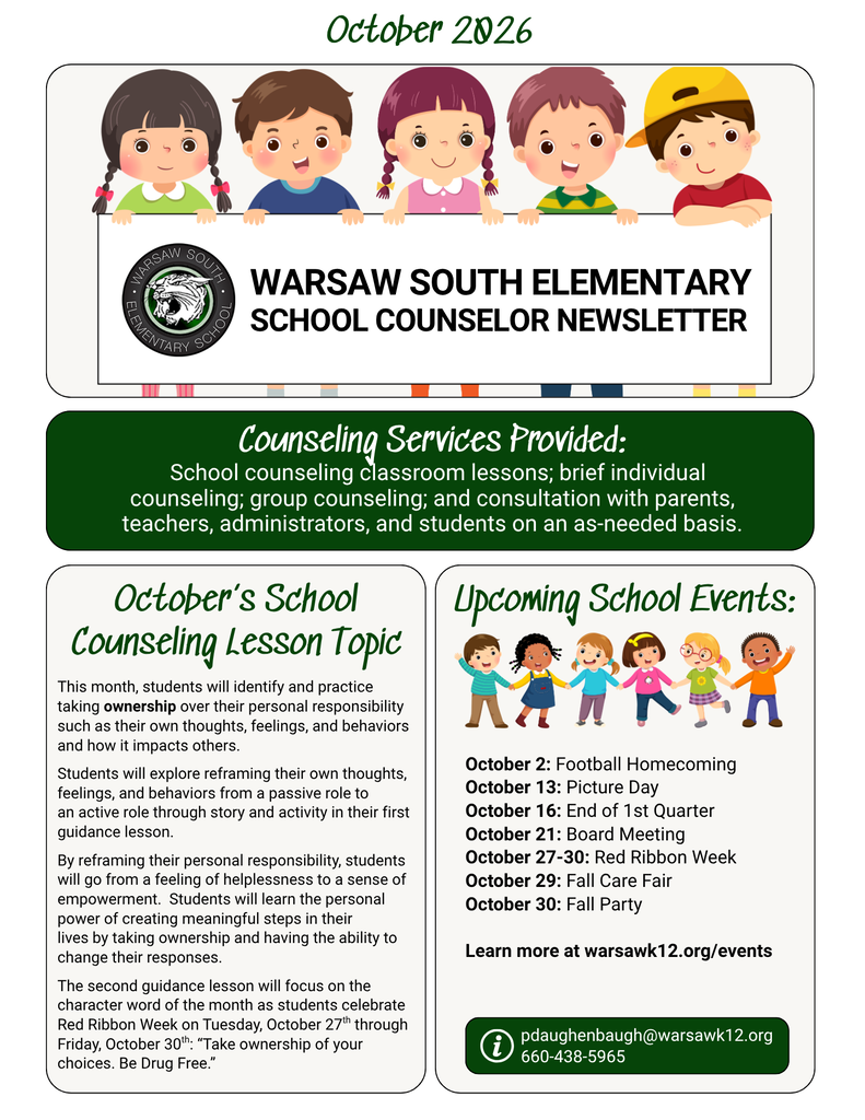 south elementary school counselor newsletter