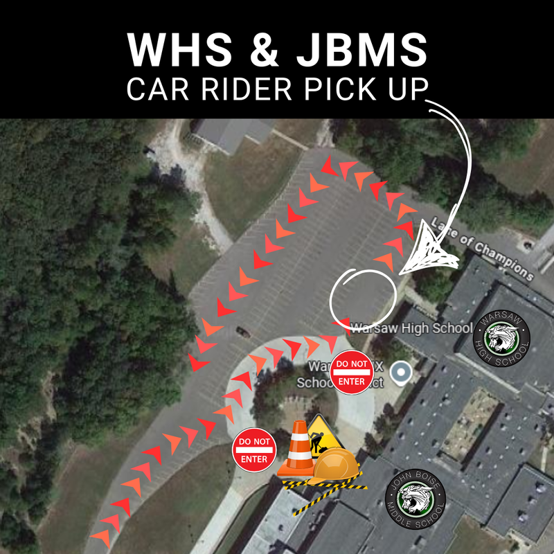 whs & jbms car rider pick up traffic pattern