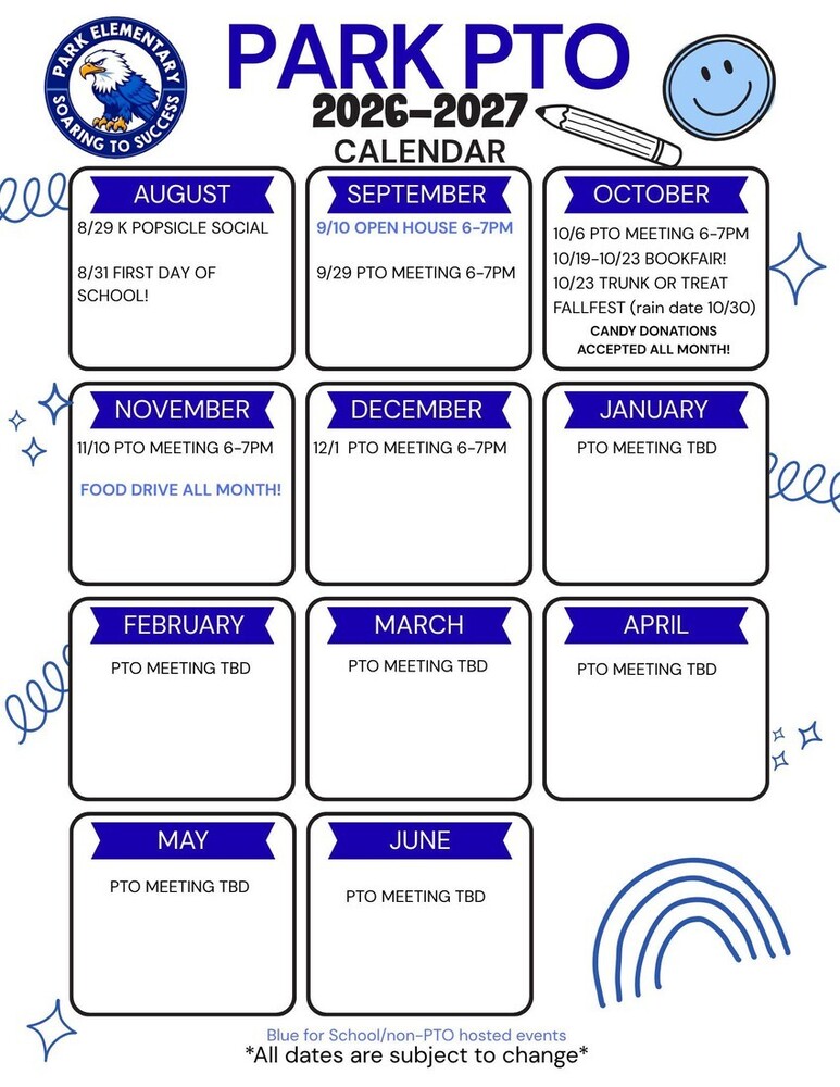 26-27 PTO calendar of events