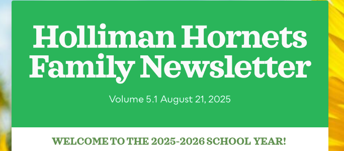Holliman Hornets Family Newsletter