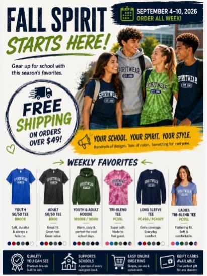 Latest Spiritwear ad