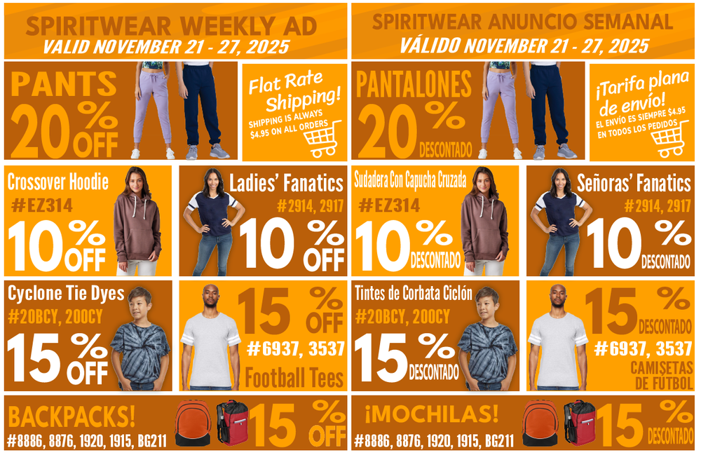 Latest Spiritwear ad