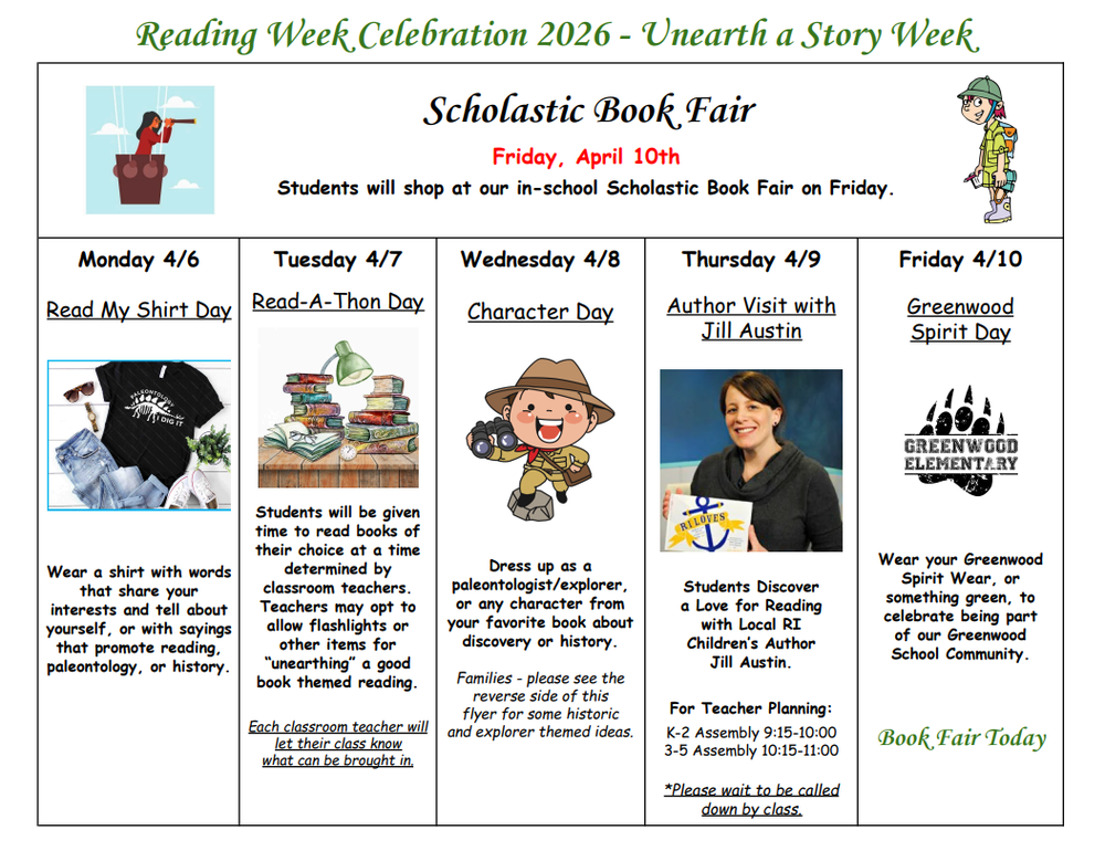 Reading Week Schedule
