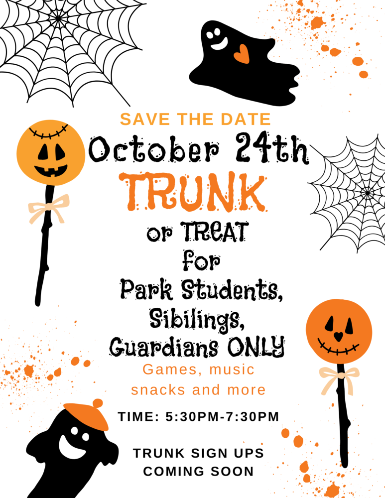 Be ready for some Halloween fun in our parking lot! Use link to get registered for a parking spot!