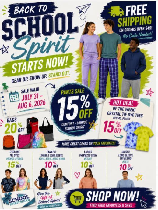 Latest Spiritwear ad