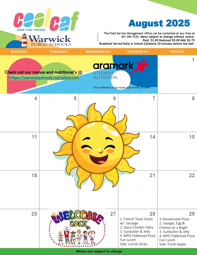 August Menu