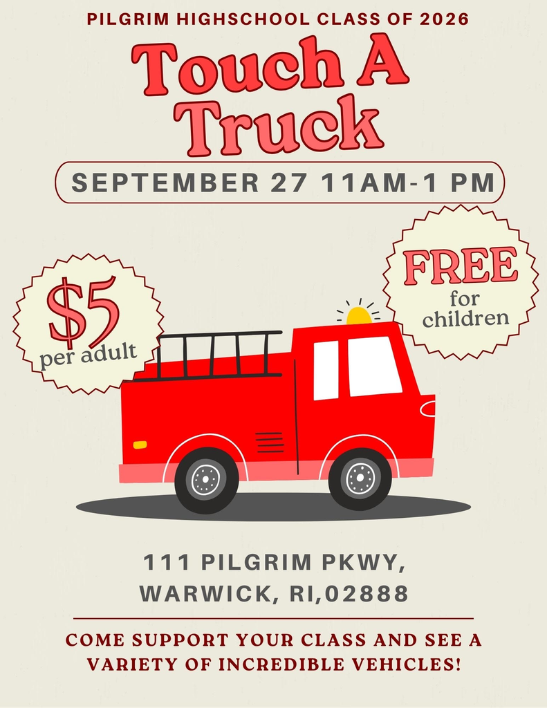 Red fire truck with information about the Touch a Truck Event