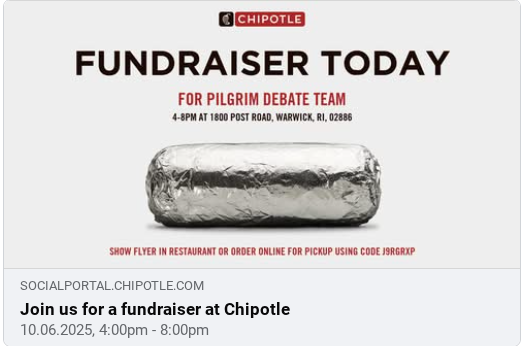 Image of Burrito in foil for Chipotle Fundraiser