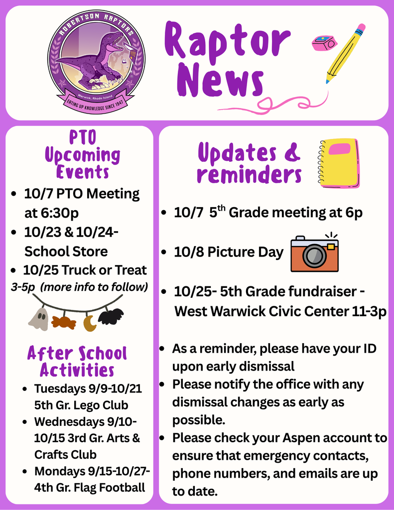 Robertson Weekly Newsletter