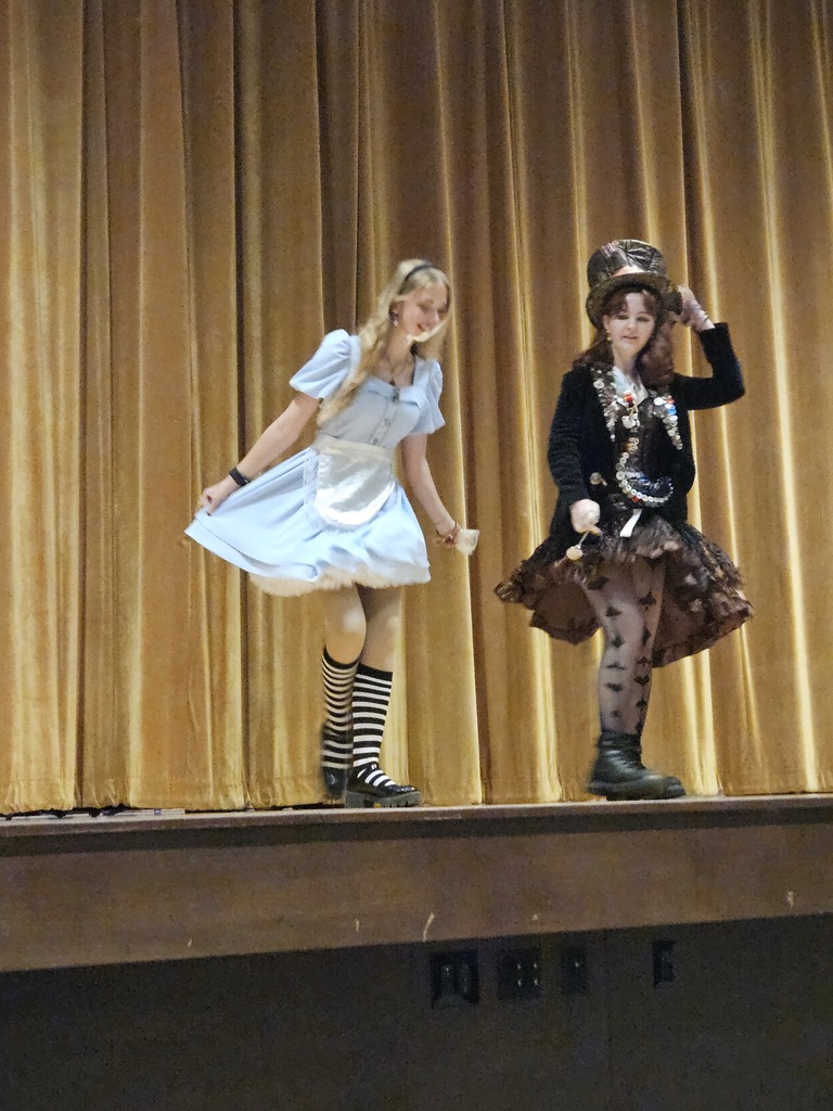 Students dressed as Alice and the Madhatter