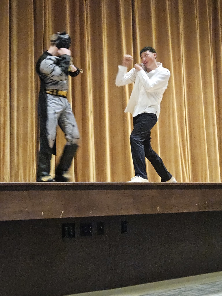 Students dresses as Batman and Joker