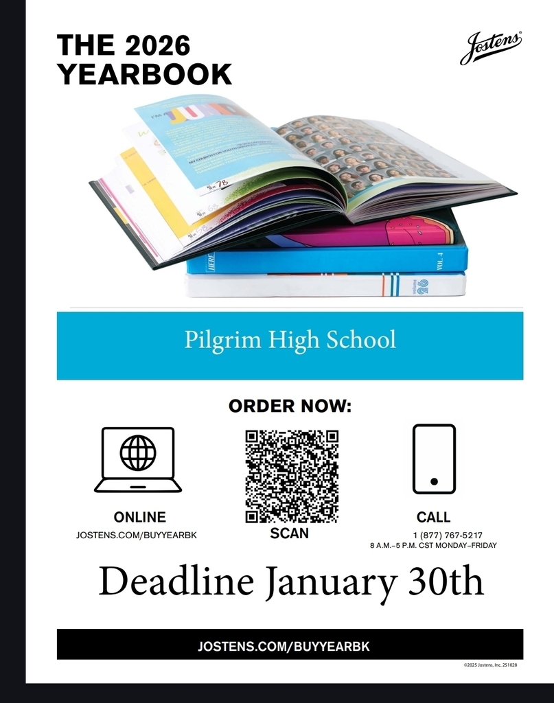 Stack of Yearbooks with information about how to order a yearbook