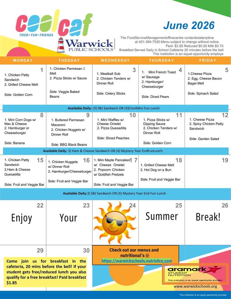 June Menu