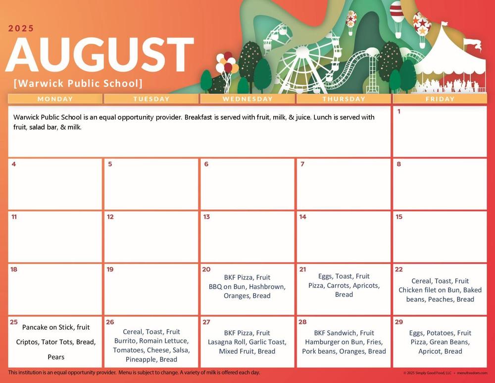 aug menu