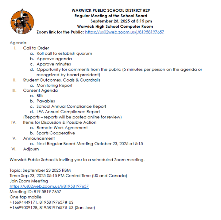 agenda