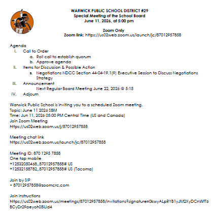 agenda