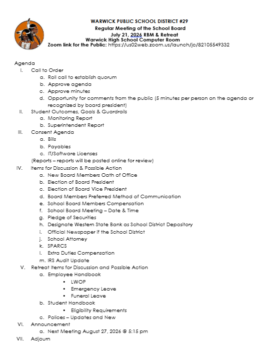 agenda