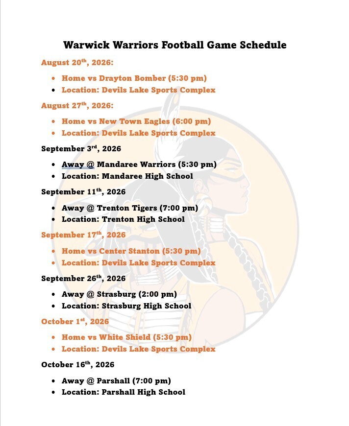 2026 Football Schedule