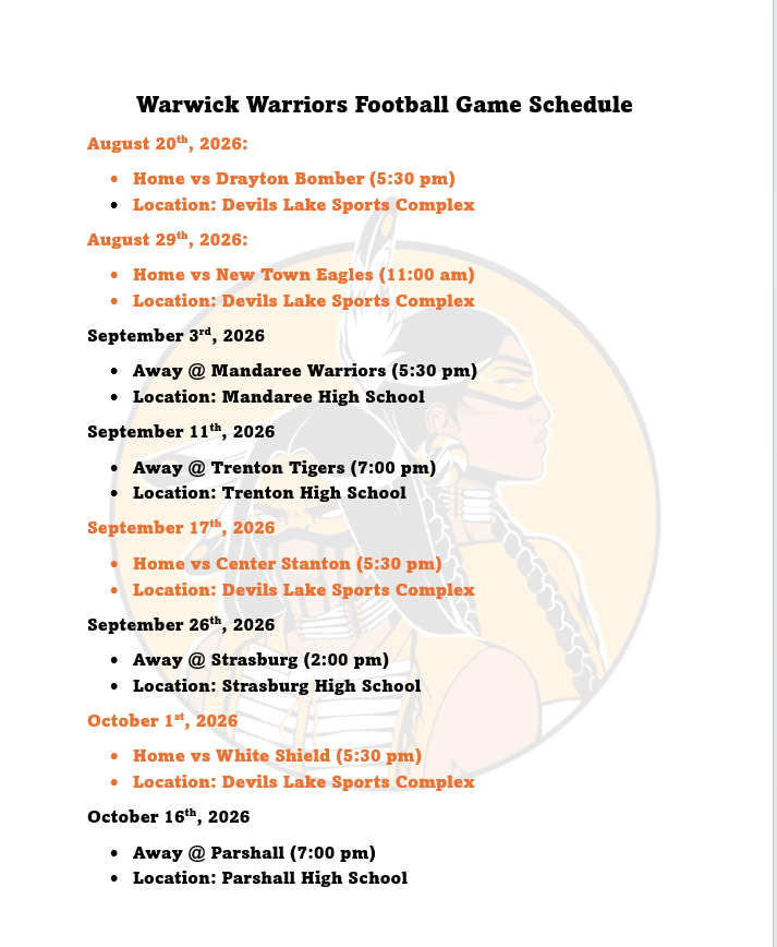 2026 Football Schedule 