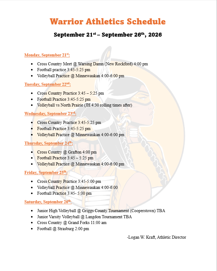 Sept 21 - Sept 26th