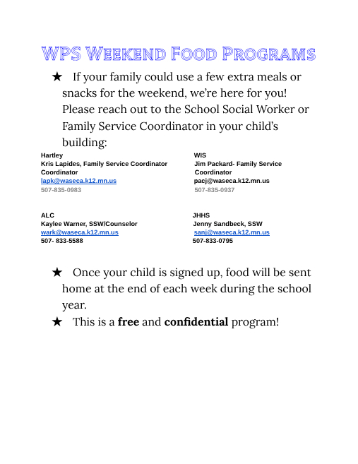 WPS Weekend Food Programs