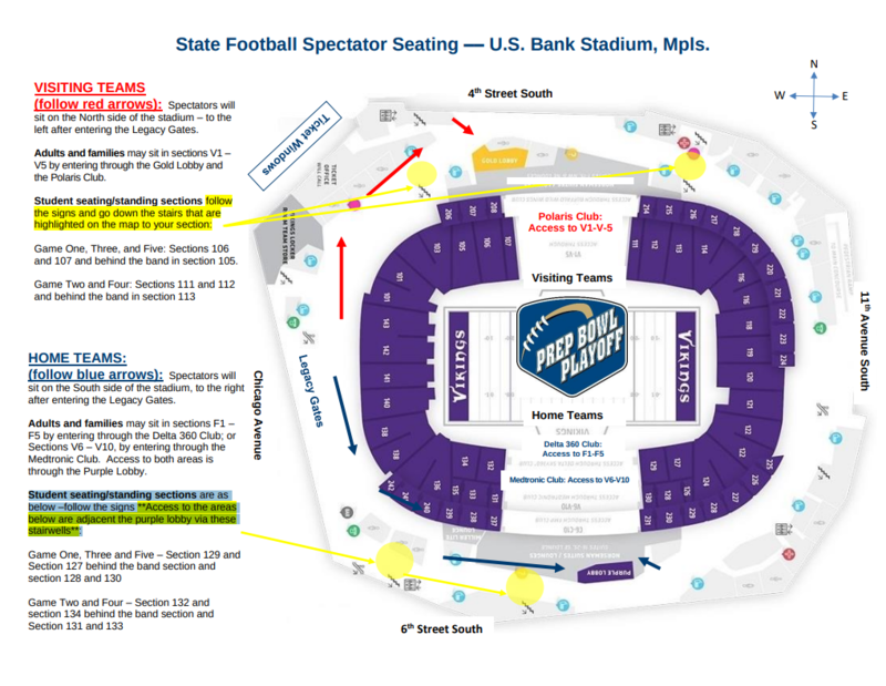 US Bank Stadium Seating Map