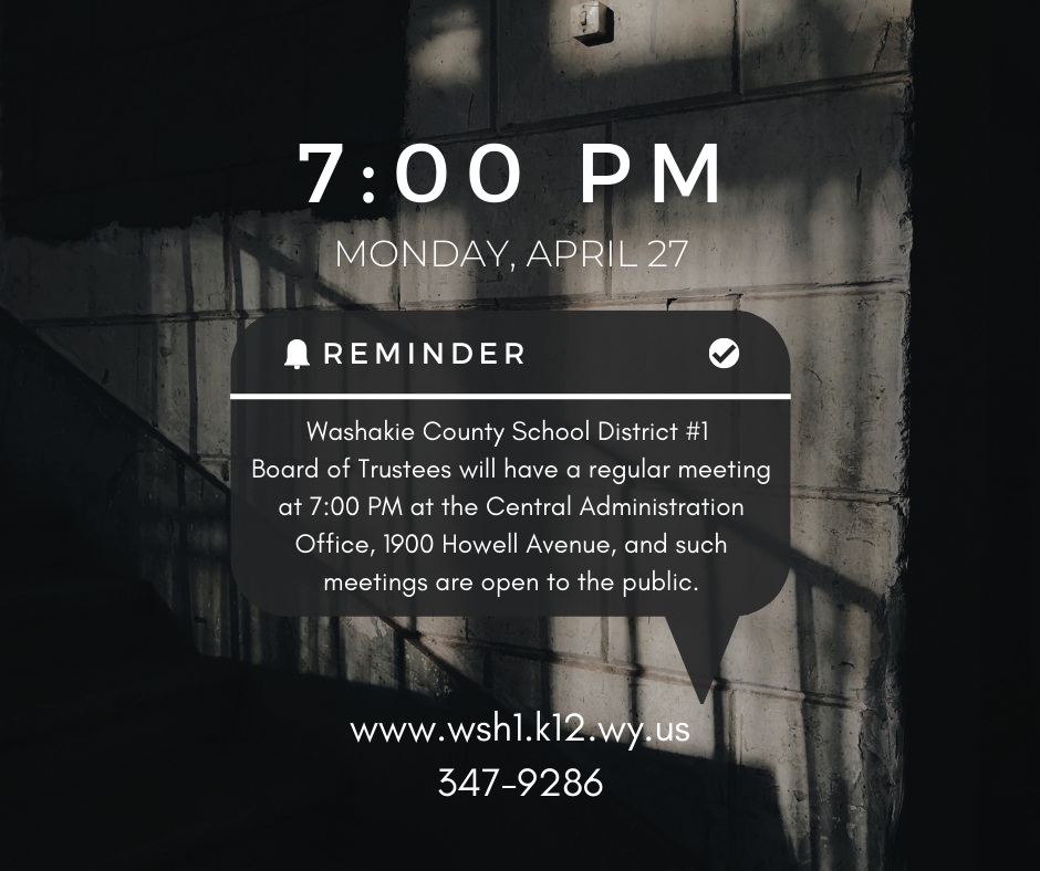 WCSD#1 School Board Meeting Notice