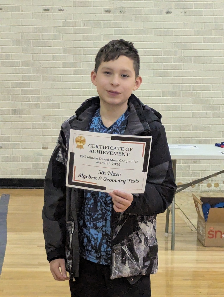 Malachi T got 5th place on the Algebra and Geometry test