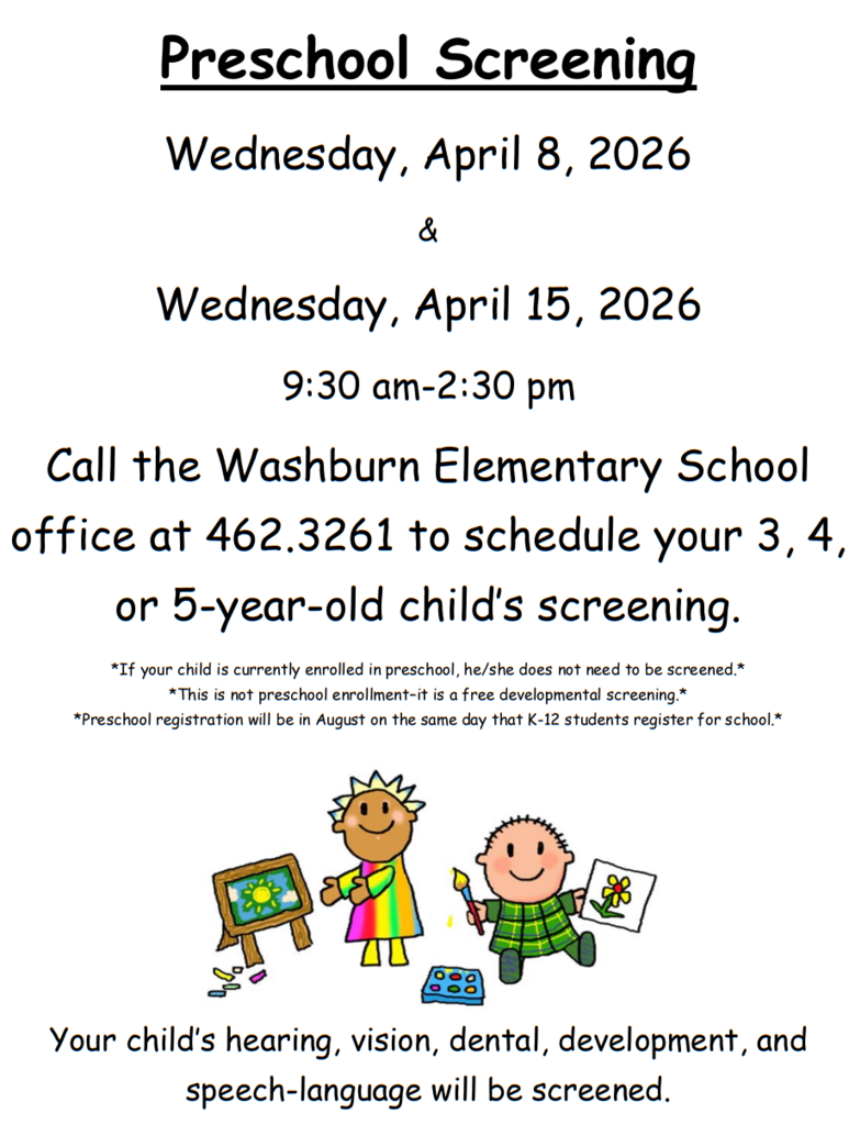 Preschool screening information