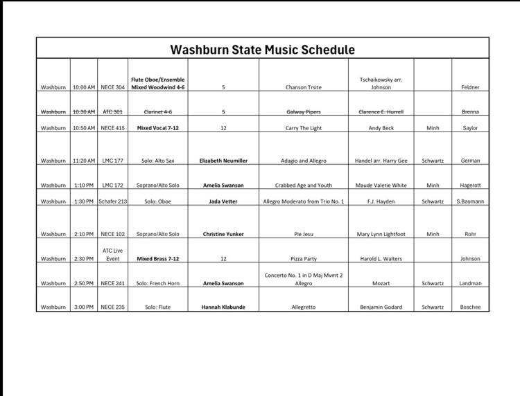 state schedule