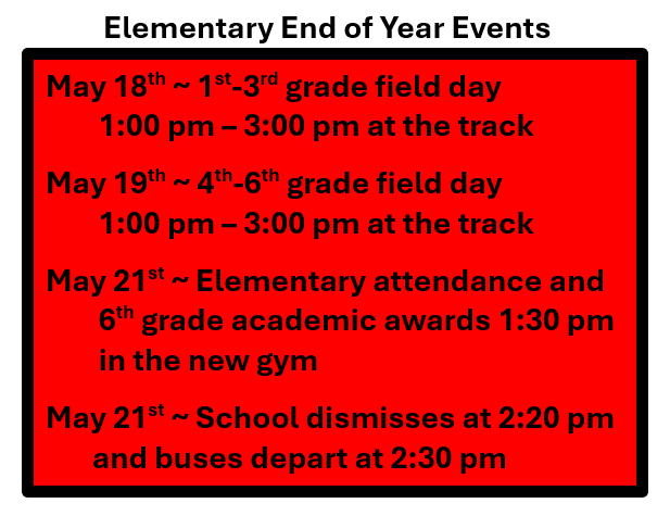 elementary end of year events
