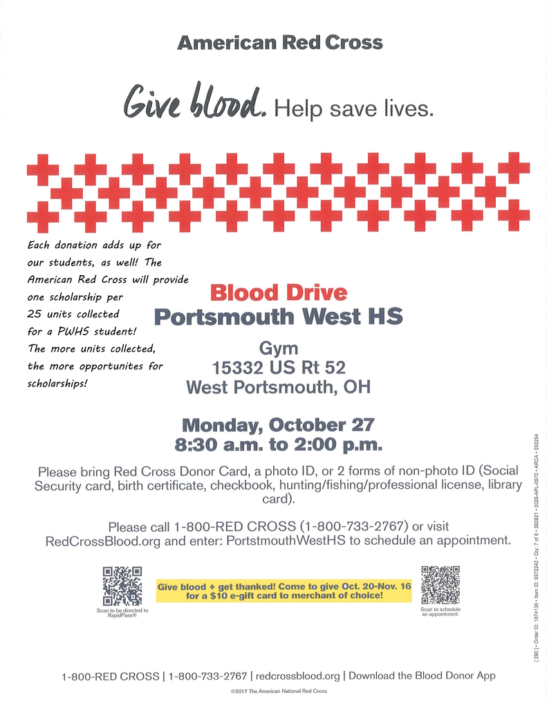 Blood Drive Flyer 10/27