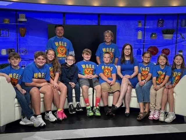 students at news studio
