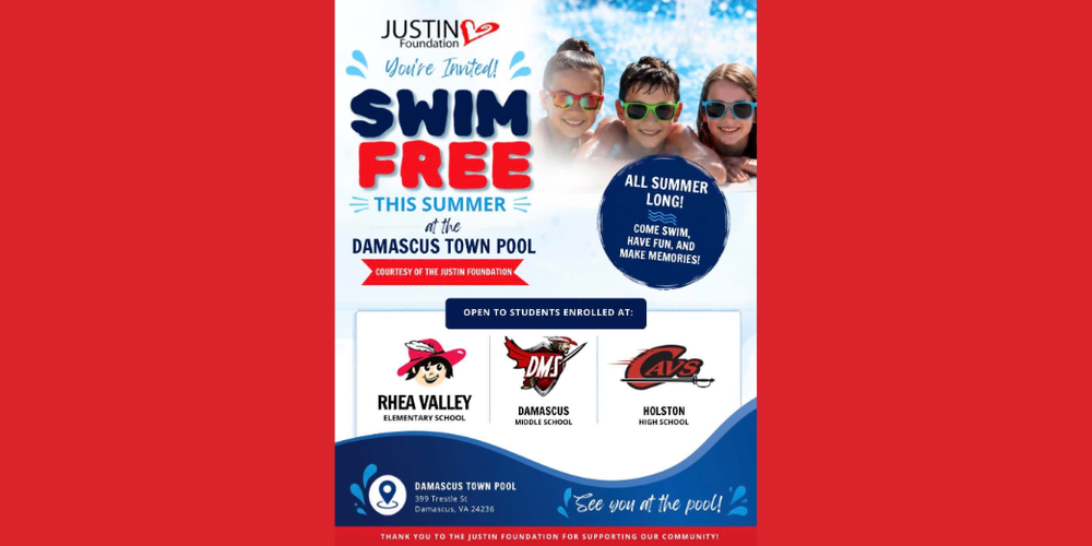 Justin Foundation You're Invited Swim Free This Summer at the Damascus Town Pool