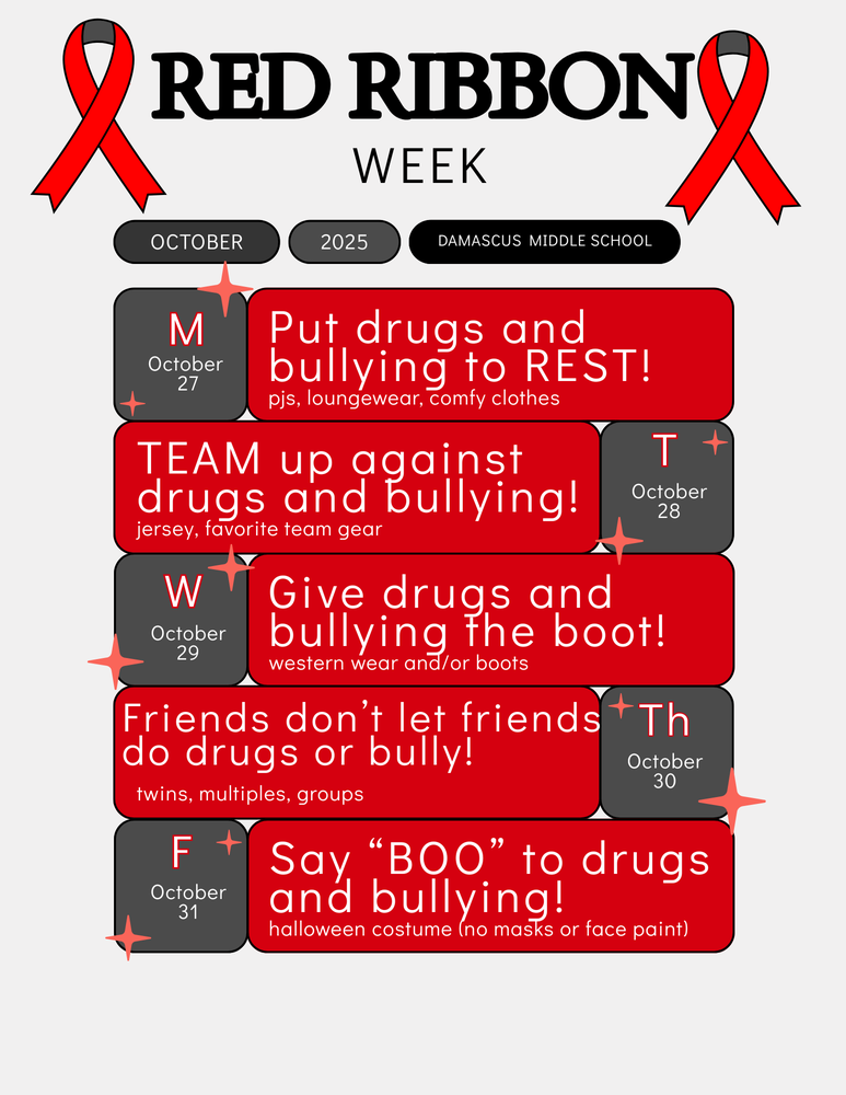 Red Ribbon Week Dress-Up Days