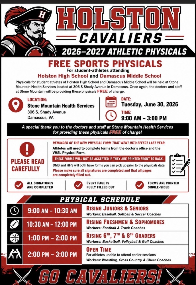 Free Sports Physicals Flyer