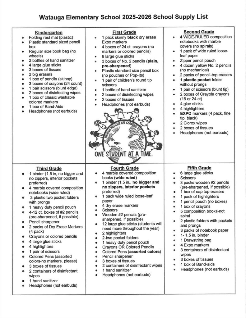 School Supply List