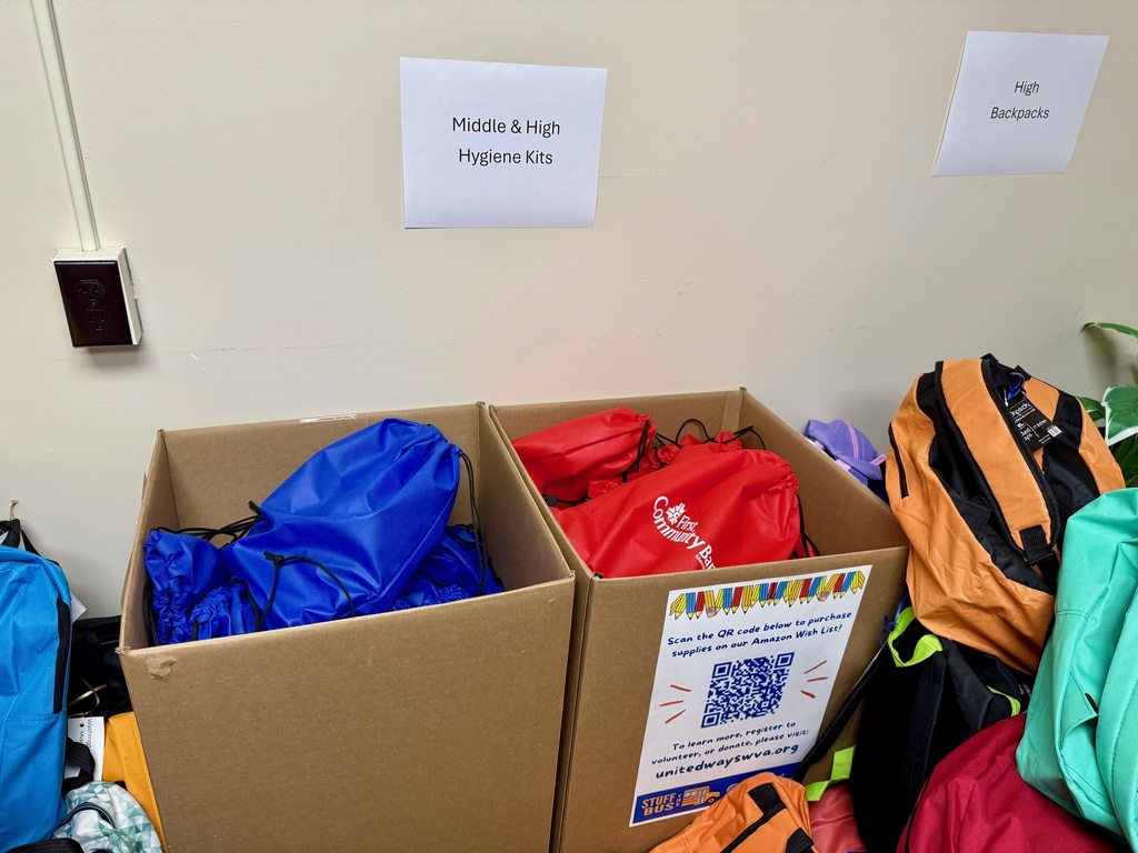 United Way of Southwest Virginia Stuff the Bus Backpack Donations