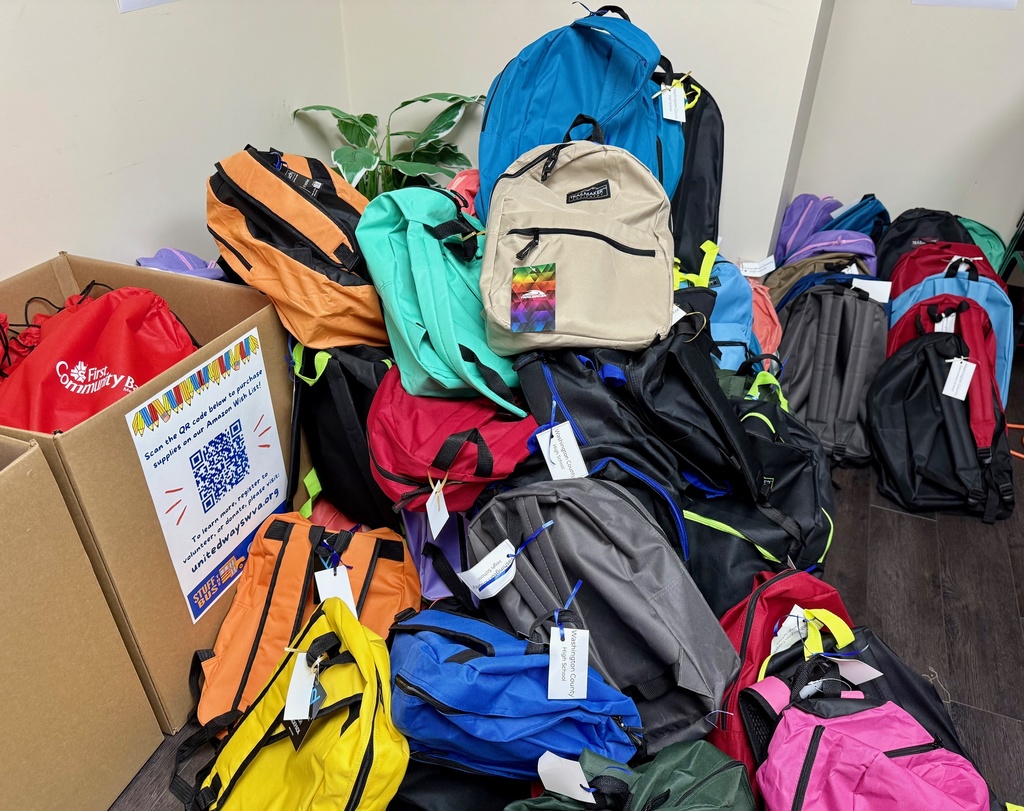 United Way of Southwest Virginia Stuff the Bus Backpack Donations