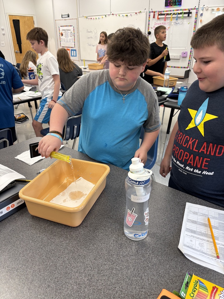 Students test absorbancy of paper towels.
